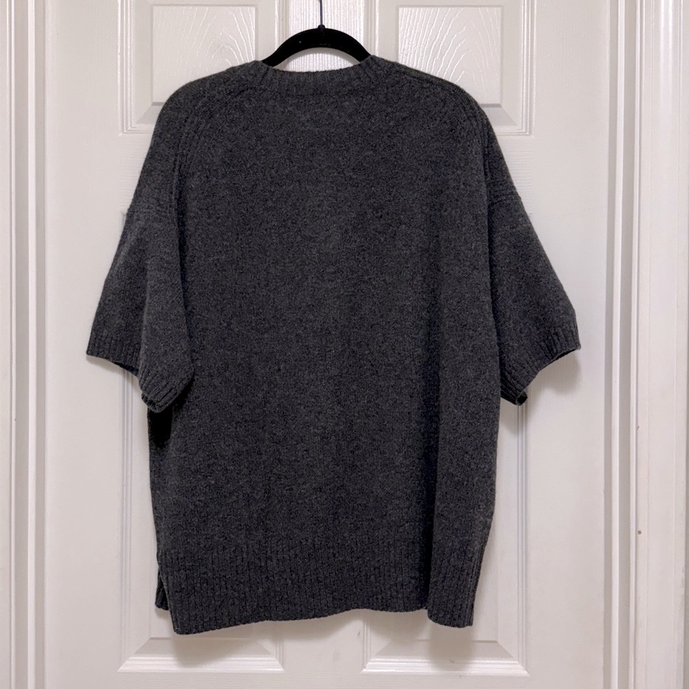 NWT J.Crew Oversized Sweater-Tee in Vintage Wool Heather Charcoal - Picture 6 of 8